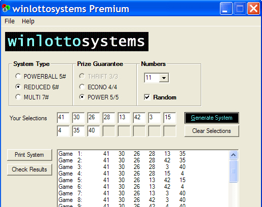 Smart & simple - the main screen of winlottosystems Premium software...